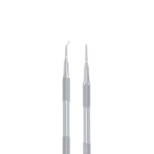 Двусторонняя кюретка для вросшего ногтя — прямой острый край / изогнутый квадратный край
DSI Exclusive Skin Pusher